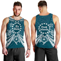 Kia Orana Cook Islands Men Tank Top Polynesian Turtle Crowberry Blue Color