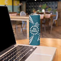 Kia Orana Cook Islands Skinny Tumbler Polynesian Turtle Crowberry Blue Color LT14 - Polynesian Pride