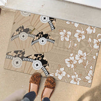Bula Fiji Iri Buli Rubber Doormat Woven Fan With Fijian Tapa