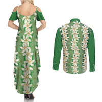 Ia Orana Tahiti Tiare Maori Seamless Style Couples Matching Summer Maxi Dress and Long Sleeve Button Shirt LT14 - Polynesian Pride