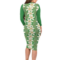 Ia Orana Tahiti Tiare Maori Seamless Style Family Matching Long Sleeve Bodycon Dress and Hawaiian Shirt LT14 - Polynesian Pride