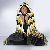 Yellow Taniko Aotearoa Hooded Blanket Niho Taniwha Mix Poutama