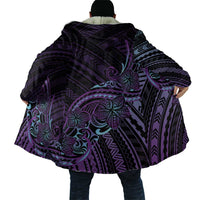 Teal Purple Polynesia Plumeria Tattoo Cloak