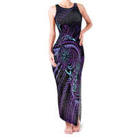 Teal Purple Polynesia Plumeria Tattoo Family Matching Tank Maxi Dress and Hawaiian Shirt