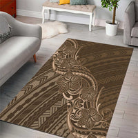 Brown Polynesia Plumeria Tattoo Area Rug LT14 - Polynesian Pride