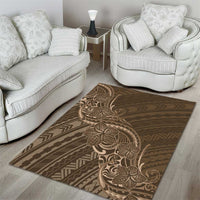 Brown Polynesia Plumeria Tattoo Area Rug LT14 - Polynesian Pride
