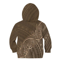 Brown Polynesia Plumeria Tattoo Kid Hoodie LT14 - Polynesian Pride