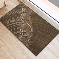 Brown Polynesia Plumeria Tattoo Rubber Doormat LT14 - Polynesian Pride