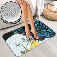 New Zealand Silver Fern Tui Bird Bathroom Set Maori Kowhai Paua Shell Taniko Motifs - Polynesian Pride