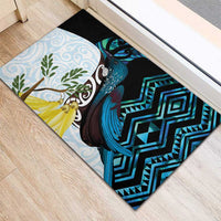 New Zealand Silver Fern Tui Bird Rubber Doormat Maori Kowhai Paua Shell Taniko Motifs LT14 - Polynesian Pride