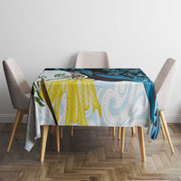 New Zealand Silver Fern Tui Bird Tablecloth Maori Kowhai Paua Shell Taniko Motifs LT14 - Polynesian Pride