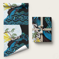 New Zealand Silver Fern Tui Bird Wrapping Paper Maori Kowhai Paua Shell Taniko Motifs - Polynesian Pride