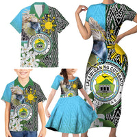 Cotabato Philippines Province Family Matching Short Sleeve Bodycon Dress and Hawaiian Shirt Filipino Eagle Sampaguita Tinalak Pattern