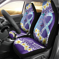 No Story Should End Too Soon Suicide Awareness Car Seat Cover Purple And Teal Polynesian Ribbon