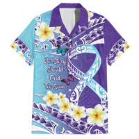 No Story Should End Too Soon Suicide Awareness Family Matching Tank Maxi Dress and Hawaiian Shirt Purple And Teal Polynesian Ribbon