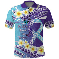 No Story Should End Too Soon Suicide Awareness Polo Shirt Purple And Teal Polynesian Ribbon