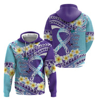 No Story Should End Too Soon Suicide Awareness Zip Hoodie Purple And Teal Polynesian Ribbon