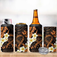 Liver Cancer Awareness Month 4 in 1 Can Cooler Tumbler Awareness Is Key Orange Polynesian Ribbon