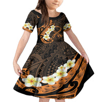 Liver Cancer Awareness Month Family Matching Mermaid Dress and Hawaiian Shirt Awareness Is Key Orange Polynesian Ribbon