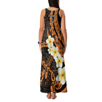 Liver Cancer Awareness Month Family Matching Tank Maxi Dress and Hawaiian Shirt Awareness Is Key Orange Polynesian Ribbon