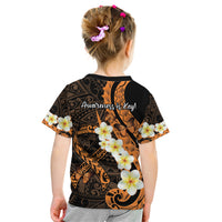 Liver Cancer Awareness Month Kid T Shirt Awareness Is Key Orange Polynesian Ribbon
