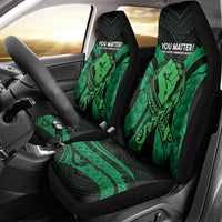 ADHD Awareness Month You Matter Car Seat Cover Green Polynesian Ribbon