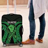 ADHD Awareness Month You Matter Luggage Cover Green Polynesian Ribbon