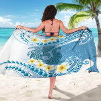 Blue Hawaii Shark Tattoo Sarong Frangipani With Polynesian Pastel Version