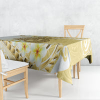 Gold Hawaii Shark Tattoo Tablecloth Frangipani With Polynesian Pastel Version