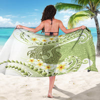 Green Hawaii Shark Tattoo Sarong Frangipani With Polynesian Pastel Version