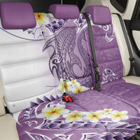 Purple Hawaii Shark Tattoo Back Car Seat Cover Frangipani With Polynesian Pastel Version