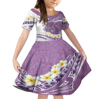 Purple Hawaii Shark Tattoo Family Matching Off Shoulder Maxi Dress and Hawaiian Shirt Frangipani With Polynesian Pastel Version