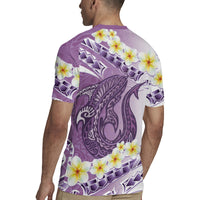 Purple Hawaii Shark Tattoo Rugby Jersey Frangipani With Polynesian Pastel Version