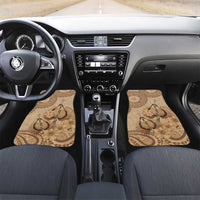 Brown Bula Fiji Car Mats Fijian Dance Fan Tapa Cloth Pattern