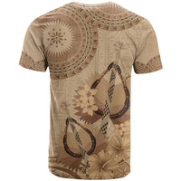 Brown Bula Fiji T Shirt Fijian Dance Fan Tapa Cloth Pattern