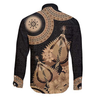 Black Bula Fiji Family Matching Puletasi and Hawaiian Shirt Fijian Dance Fan Tapa Cloth Pattern