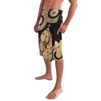 Black Bula Fiji Lavalava Fijian Dance Fan Tapa Cloth Pattern