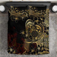 Frangipani Festival Rabaul Bedding Set PNG Tribal Baining Mask Tattoo - Polynesian Pride