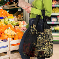 Frangipani Festival Rabaul Grocery Bag PNG Tribal Baining Mask Tattoo LT14 - Polynesian Pride
