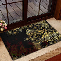 Frangipani Festival Rabaul Rubber Doormat PNG Tribal Baining Mask Tattoo - Polynesian Pride