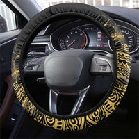 Frangipani Festival Rabaul Steering Wheel Cover PNG Tribal Baining Mask Tattoo LT14 - Polynesian Pride