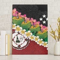 Frangipani Festival Rabaul East New Britain Canvas Wall Art Dukduk Dance With Plumeria LT14 Without Frame Red - Polynesian Pride