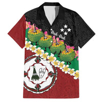Frangipani Festival Rabaul East New Britain Family Matching Short Sleeve Bodycon Dress and Hawaiian Shirt Dukduk Dance With Plumeria LT14 Dad's Shirt - Short Sleeve Red - Polynesian Pride
