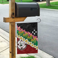 Frangipani Festival Rabaul East New Britain Garden Flag Dukduk Dance With Plumeria - Polynesian Pride