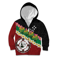 Frangipani Festival Rabaul East New Britain Kid Hoodie Dukduk Dance With Plumeria - Polynesian Pride