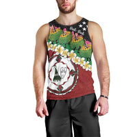 Frangipani Festival Rabaul East New Britain Men Tank Top Dukduk Dance With Plumeria - Polynesian Pride