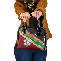 Frangipani Festival Rabaul East New Britain Shoulder Handbag Dukduk Dance With Plumeria - Polynesian Pride