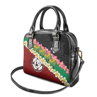 Frangipani Festival Rabaul East New Britain Shoulder Handbag Dukduk Dance With Plumeria - Polynesian Pride