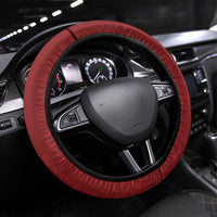 Frangipani Festival Rabaul East New Britain Steering Wheel Cover Dukduk Dance With Plumeria LT14 Universal Fit Red - Polynesian Pride