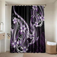 Purple Black Aloha Hawaii Bathroom Set Polynesian Shark Tattoo Plumeria